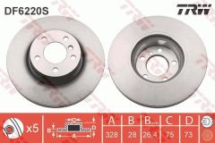 FREN DISKI ON ADET BMW X3 F25 X4 F26-TRW DF6220S-34106879122-34106787490