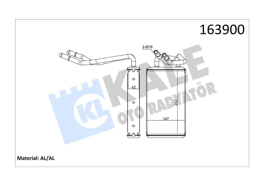 KALORIFER RADYATORU TRANSIT V347 06 KLIMALI-KALE-6C1H18476BB-YC1H18B539BB