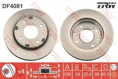 ÖN FREN AYNASI HAVALI CARISMA 1.8I-VOLVO S40-V40 1.6I 16V/1.8 16V/1.9TD/2.0 16V/2.0T 95-TRW DF4081-MR205585-30872926
