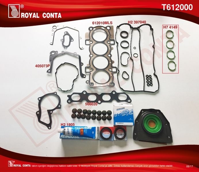 MOTOR TAKIM CONTA REINZ KEÇELİ S LASTİKLİ FIESTA VI 1.4 16V 97HP 10/08-ROYAL T612000-8A6G6008AA