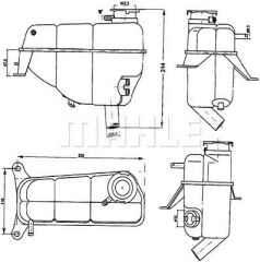 RADYATOR YEDEK SU DEPOSU MERCEDES E-CLASS W124 S124 C124 A124-MAHLE CRT121000S-A1245001349