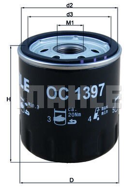 YAĞ FİLTRESİ BOXER-JUMPER-VIVARO C-ZAFIRA LIFE-P308-P508-P3008-P5008-EXPERT-JUMPY-C4-C5-TOYOTA PROACE 2.0 DW10 DTR-DTH-DTL BlueHDI-TDCI-MAHLE OC1397-9809532380-SU001A4322
