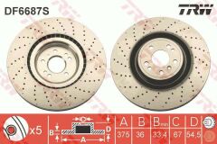 FREN DISKI ON 4-matic MERCEDES W166 X166 C292-TRW DF6687S-A1664211600