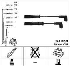 RC-FT1209 BUJİ KABLOSU TK ALBEA SOLE-PALIO SOLE 1.4 8V-DOBLO-DOBLO KARGO 1.4ie-GRANDE PUNTO 1.2-NGK 4746-55195775-55195776