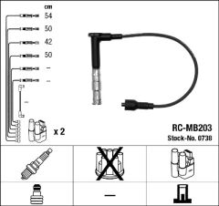 ATESLEME KABLOSU SETI MERCEDES M111 W202 W124 S124 C124-NGK 0738-A1111500615