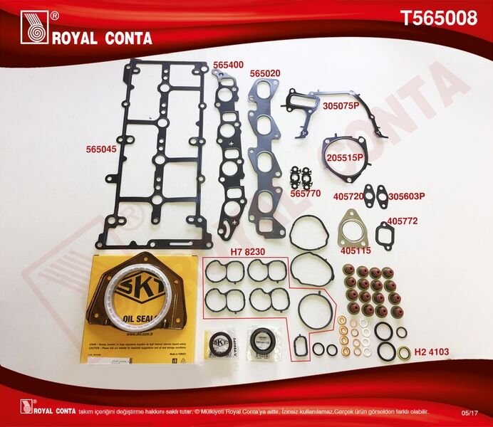 MOTOR TAKIM CONTASI KEÇELİ SUBAP LASTİK SKC SİZ DOBLO-LINEA-BRAVO II 1.6 DMTJ-ROYAL T565008