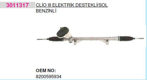 3011317 DİREKSİYON KUTUSU ELEKTRİKLİ SAC JANT 15J CLIO III 05 MODUS 04 MICRA III 03 A0007954-HEMA A0027308HT-8200124408-8200565645-48001BC43A