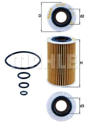 YAG FILTRESI MERCEDES SLK-CLASS M113 R171 55 AMG 04 11-MAHLE OX260D-A0001802809