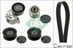 KANALLI KAYIS SETI MERCEDES W639 B906 KUTUKLU. ALTERNATOR KASNAKLI-INA 529011522-A6462000570-A6111550715-6PK2260