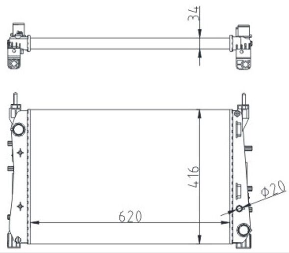 RADYATÖR MEK. LINEA 1.3 JTD AC KLİMASIZ MEK 620x416x34-ORIS-51785217-51852517