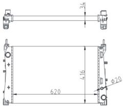 RADYATÖR MEK. LINEA 1.3 JTD AC KLİMASIZ MEK 620x416x34-ORIS-51785217-51852517