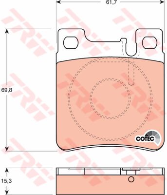 FREN BALATASI ARKA MERCEDES W203 C208 W124 W210 W140-TRW GDB1123-A0034204920
