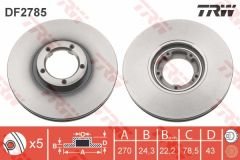 x ÖN FREN AYNASI TRANSİT 91-94 -TOURNEO 94-00 T15 270x24.3x5DLxHAVALI-TRW DF2785-5025611-5029816-95VX1125BA