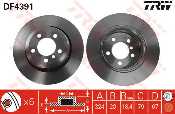 FREN DISKI ARKA BMW E65 E66-TRW DF4391-34216864045
