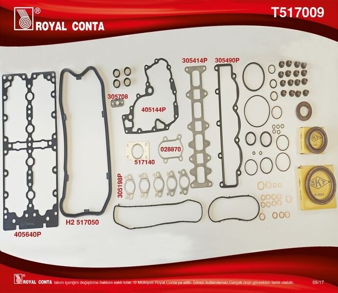 MOTOR TAKIM CONTA SKC SİZ DUCATO 2.3 JTD CORTECO KEÇELİ VE SUBAP LASTİKLİ 133429 MOTORDAN SONRA-ROYAL T517009-504049360