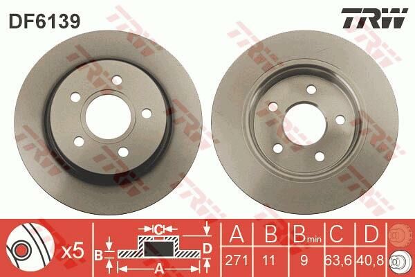 ARKA FREN DISK AYNASI FOCUS III 11 17 271x11x63.5x41x5DL-TRW DF6139-BV612A315BA-1704765