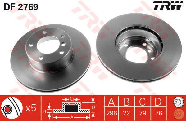 FREN DISKI ON BMW E39 96 03-TRW DF2769-34116767061