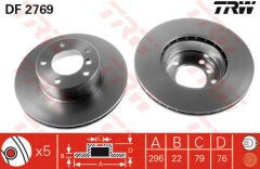 FREN DISKI ON BMW E39 96 03-TRW DF2769-34116767061
