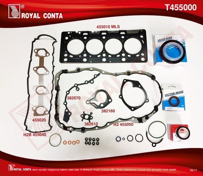 MOTOR TAKIM CONTA REINZ KEÇE SUBAP LAS MGN II-CLIO III-FLUENCE-SCENIC II-III 1.5 DCİ 05 K9K-ROYAL T455000