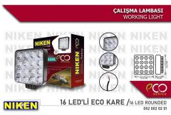 CALISMA LAMBASI ECO 16 LEDLİ KARE-NIKEN 0520020201