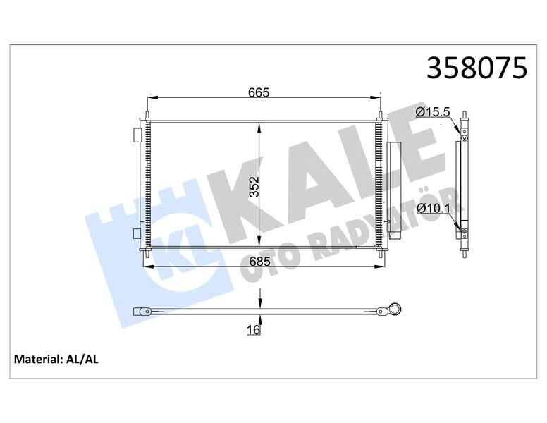 KONDENSER HONDA CR-V III 2.0 2.2 06- AL/AL-KALE-80110SWWG01-80110SWWG02-80110SWYG01