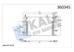 KLİMA RADYATÖRÜ VOLVO S60 I 384 2.0T 00-10 S80 I 184 2.0T 98-06 V70 II 285 2.4 01-07 xC70 I CROSS COUNTRY 295 2.5T xC AWD 02-07 KURUTUCU İLE BRAZING AL-AL 655x436x22-KALE 360345-30676602-31101324-8683360