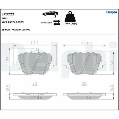 FREN BALATASI ARKA MERCEDES W206 S206 X254 W223 V223-DELPHI-A0004209305