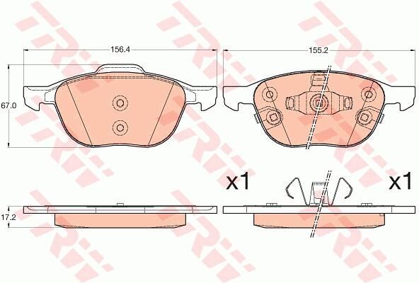 ÖN BALATA FOCUS 04 18 CMAX 07 19 KUGA I -II 08 14 VOLVO V40 19 C30 06 12 S70 08 13S40 04 12 V50 04 12 MAZDA 3 03 09 5 05 09-TRW GDB2059-AV6J2K021AA-3M512K021AB-30742030