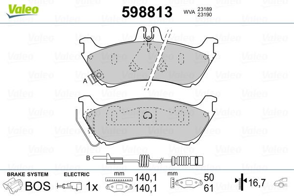 FREN BALATASI ARKA MERCEDES ML-CLASS W163 98 05-VALEO-A1634201420