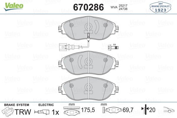 ÖN BALATA GOLF VII 5G1 12 PASSAT 362 3G5 10 14 CC 11 SHARAN 10 LEON 13 OCTAVIA 12-VALEO-7N0698151A-7N0698151C-3C0698151G