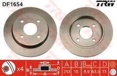 ARKA FREN AYNASI FORD FOCUS I 98 04 SIERRA SCORPIO 94 98 FIESTA 13 17-TRW DF1654-C1BC2A315AA-5023483-5030658-1637969