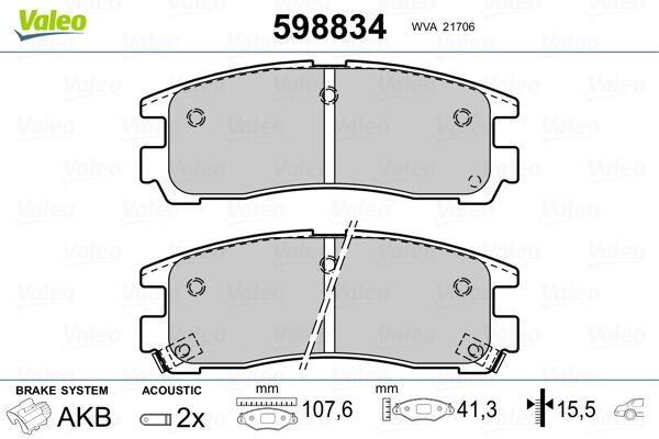 DİSK FREN BALATASI ARKA MITSUBISHI Pajero .Pinin H7 7/1999 1.8 GDI. 2.0 GDI ; Galant E5 11-VALEO-58302M2A00-58302-M2A00