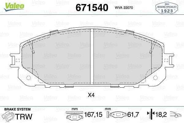 ÖN BALATA JEEP CHEROKEE 14-VALEO-68212327AA-68212327AB-68212327AC
