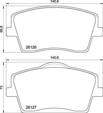 ÖN BALATA VOLVO XC40 1.5T3 2.0D3 D4 T2 T4 T5 HYBİRD 2017 17 JANT B.Y TİP 140.6 CM-VALEO-31471407-31471408-32276931