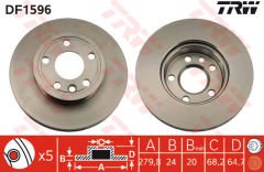 ÖN FREN AYNASI T4-CARAVELLA 1.8-1.9D-1.9TDI-2.0-2.4D-2.5-2.5TDI-2.8 90-97 279.8x24x5DLxHAVALI-TRW DF1596-701615301A-701615301D