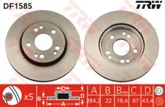 FREN DISKI ON MERCEDES W201 W124 S124 C124 A124 R107-TRW DF1585-A1244211612