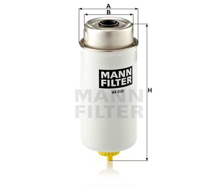 YAKIT FİLTRESİ FORD TRANSİT 2.0 TD-CI 92 KW/125 HP 05/02-10/04 - 2.4 TD-CI 101 KEW/137 HP 197mm-MANN WK8105-YC159176AA-YC159176A2C-2C119176BA