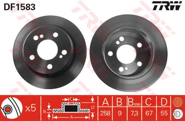FREN DISKI ARKA MERCEDES W201 W202 W124 C124-TRW DF1583-A2014231212