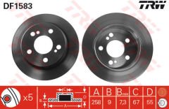 FREN DISKI ARKA MERCEDES W201 W202 W124 C124-TRW DF1583-A2014231212
