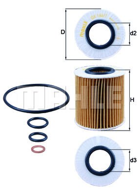 YAG FILTRESI BMW E81 E87 E46 E90 E60 X1 E84 X3 E83-MAHLE OX166.1D-11427619319 11427508969