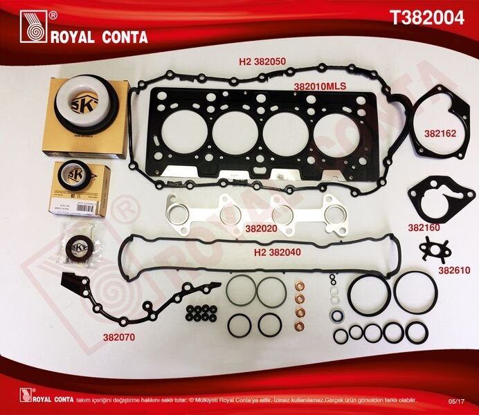 MOTOR TAKIM CONTA SKT KEÇELİ/SUB.LASTİKLİ CLIO-MGN 1.5 DCİ-ROYAL T382004