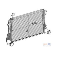 TURBO RADYATÖRÜ INTERCOOLER GOLF VI-JETTA-SCIROCCO-TOURAN-CADDY-OCTAVIA-A3-1.6-2.0 TDI 617x407x32-MAHLE-1K0145803AS-1K0145803AF-5C0145803A