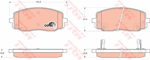 ÖN BALATA HYUNDAI İ10-1.0 1.1-1.2 08 11 KIA PICANTO 1.0-1-1 08-TRW-581010XA10-581010XA01-WVA24275