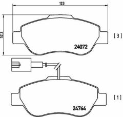 ÖN BALATA DOBLO 1.3-1.6-1.9 JTD 02 FIORINO 1.3-1.4 MTJ 08 FIAT 500 1.4 07-VALEO 671015-7364636-77364637-9S512K021A