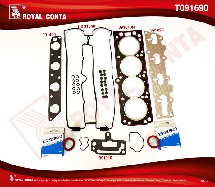 ÜST TAKIM CONTA KEÇELİ-SUBAP LASTİKLİ ASTRA F-ASTRA G VECTRA A-VECTRA B 2.0 16V 136HP. 94-00-ROYAL T091690-1606770-90509837