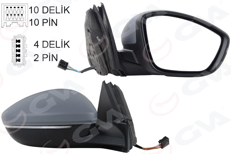 DIŞ DİKİZ AYNASI SAĞ ELEKTRİKLİ ISITMALI SİNYALLİ KATLANIR SENSÖRLÜ ASTARLI Ç.AYDINLATMALI KONVEKS 208 19- CORSA F 19- 10H10P 4H2P-GVA 1090231-98260175XT-983758811T