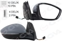 DIŞ DİKİZ AYNASI SAĞ ELEKTRİKLİ ISITMALI SİNYALLİ KATLANIR SENSÖRLÜ ASTARLI Ç.AYDINLATMALI KONVEKS 208 19- CORSA F 19- 10H10P 4H2P-GVA 1090231-98260175XT-983758811T