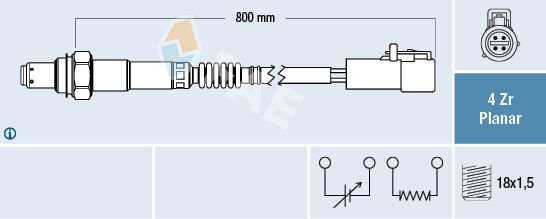 OKSIJEN SENSORU FORD FIESTA FIESTA IV JA . JB : 1.6 16V 00 02 FOCUS C MAX DM2 : 1.6 TI 04 11-FAE 77263-3M51-9G444-DC