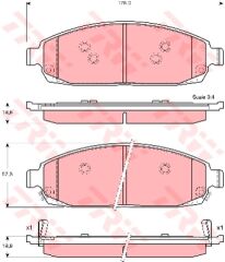 ÖN BALATA JEEP GRAND CHEROKEE II 2.7 CRD 01 05 3.0CRD 5.7 V8 3.7 V6 4.7 05 10 COMANDER 05-10-TRW GDB4136-05080868AA-5080868AC-68028967AA