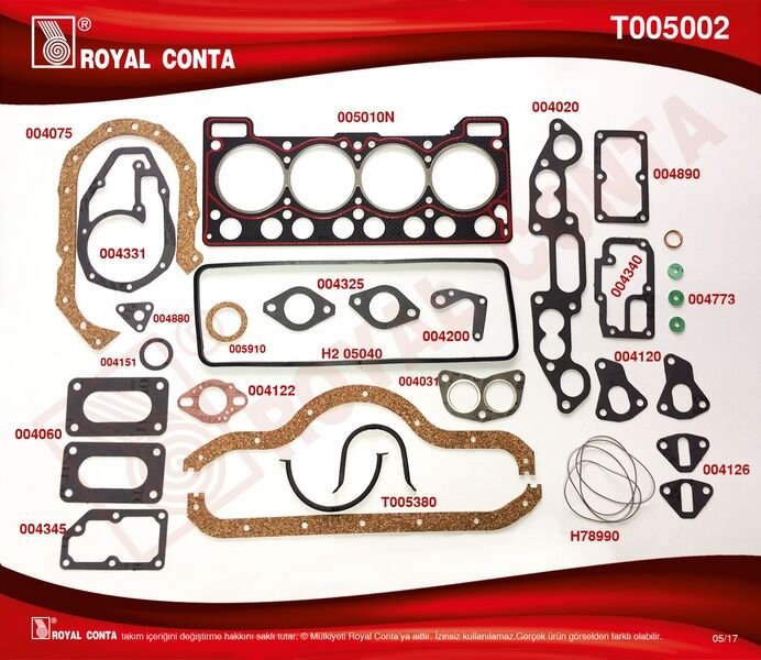 MOTOR TAKIM CONTA KEÇESİZ R12 1400-ROYAL T005002
